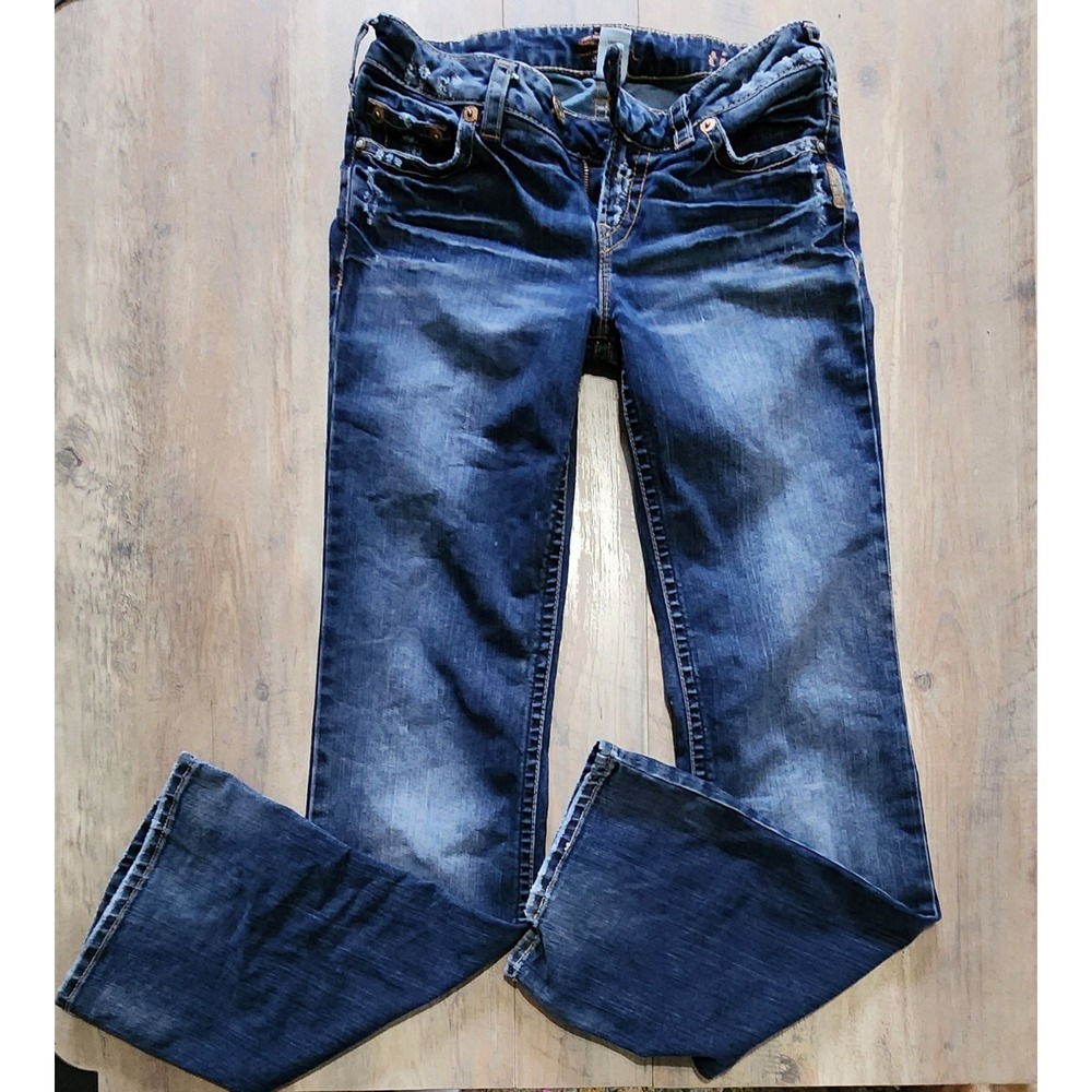 Silver Jeans Tina Western Glove Denim Dark Blue Jeans Throwback Y2K Womens 28/33